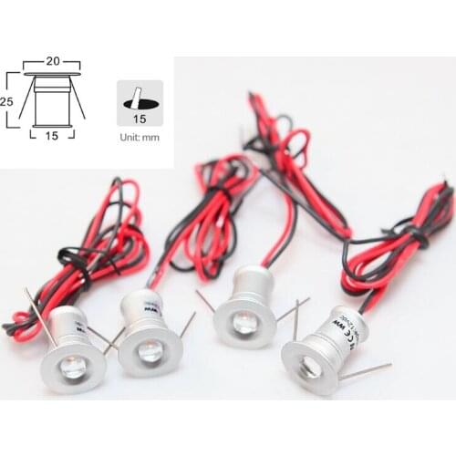 DC12V 1W LED Spotlights Warm White Cold White LED Burined Stairway Spot Light 1W LED Cabinet Ceiling Lamp 9pcs/lot