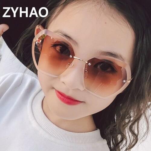 Baby Luxury Rimless Kids Sunglasses Children Brand Designer Oversized Vintage Shades Sun Glasses for Girls Boys Sunglass UV400