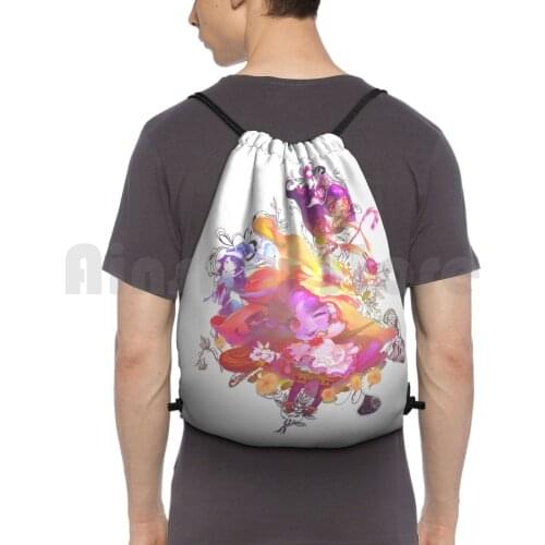 Kawaii Lulu Backpack Drawstring Bags Gym Bag Waterproof Lulu Support Mid Top Game Gaming Girls Kawaii Magic Riot Games