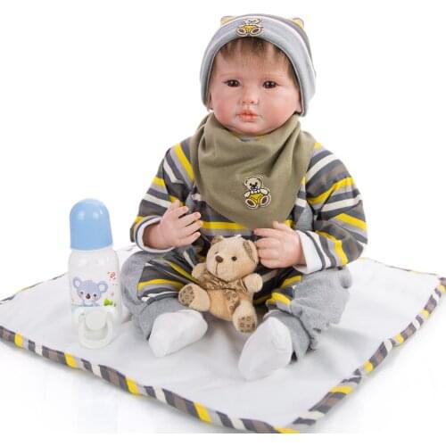 High Quality 55 cm Reborn Dolls Cloth Body Lifelike Fashion Realistic Newborn Baby Doll Toddler Play Toys Kid Birthday Present