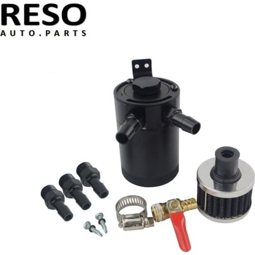 Oil Catch Can 3/8" NPT Inlet/Outlet Baffle 2 Ports Oil Catch Can Tank With Breather Filter 200ML Build