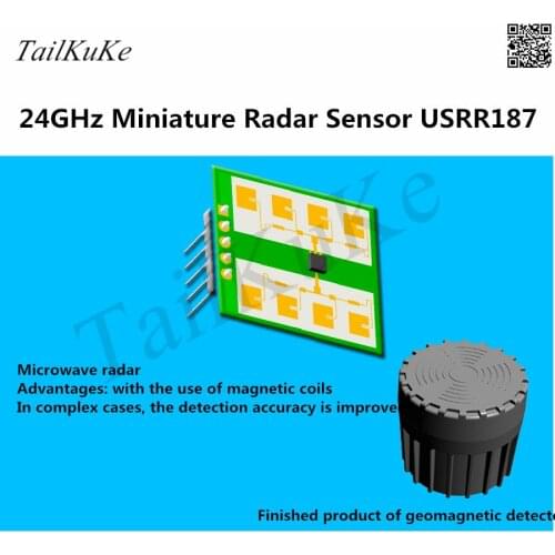 24GHz Miniature Radar Sensor USRR187 Human Body Induction Human Car Split Parking Monitoring FMCW