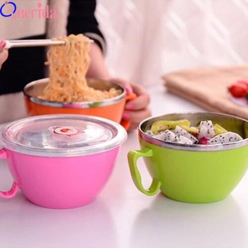 Rice Bowl Stainless Steel Bowl Instant Noodle Bowl With Lid With Handle Large Stainless Food Container Rice Bowl Soup Container
