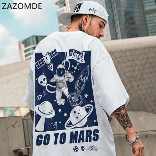 ZAZOMDE Mens Short-sleeved T-shirt Summer Oversized Fashion Loose Tshirt Couple Clothing Plus Size Man Tops Wholesale Cheap