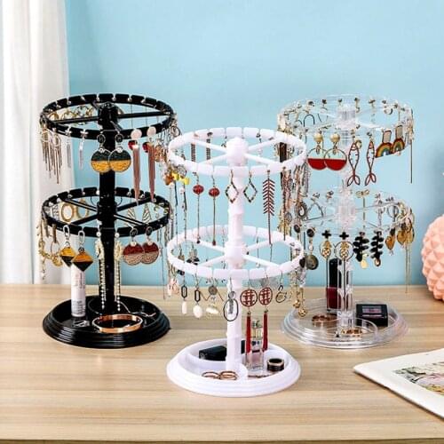 WE DIY Rotating Earrings Necklace Ring Pendant Bracelet Jewelry Cases Removable Display Stand Tray Storage jewelry Women Gifts