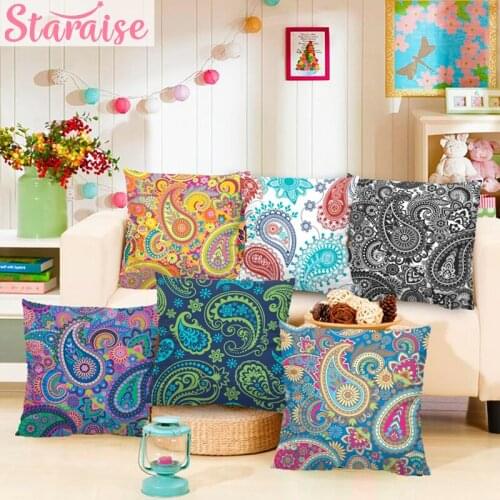 Staraise Blue Bohemian Cushion Cover Polyester White Geometric Cushion Cover Sofa Home Decor Cushion Pillow Case Chair Seat