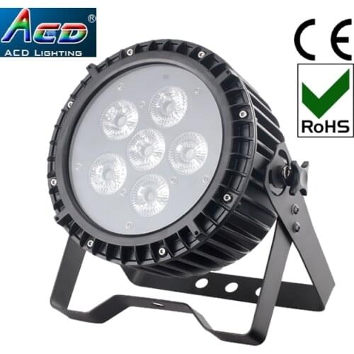 2017 New 6*6in1 rgbwauv remote control waterproof IP65 battery operated wireless dmx led waterproof flat par light 6pcs/fly case