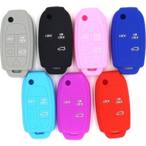 New Car Key Cover for Volvo XC90 S80 XC70 S60 V70 Silicone Remote Flip Folding Key Case Fob Cover Skin Holder 5 Buttons