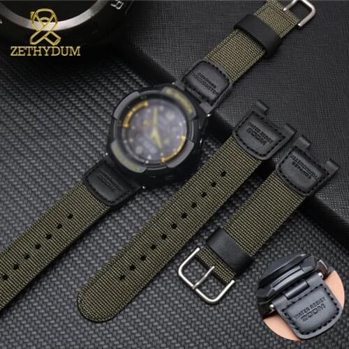 Notch canvas watch bracelet water resist nylon strap for c-asio SGW-100-1V SGW-200 100B GW-3500B 3000B watchband g shock band