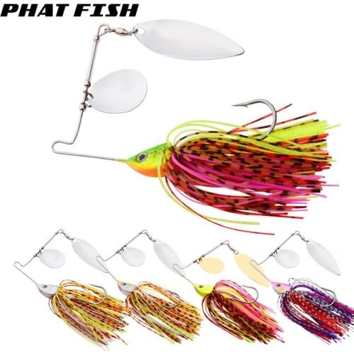 PHAT FISH 1pc 10g 15g 20g Freshwater Willow Colorado Blades Crappies Bass Ice Pike Fishing Lures Spinnerbait