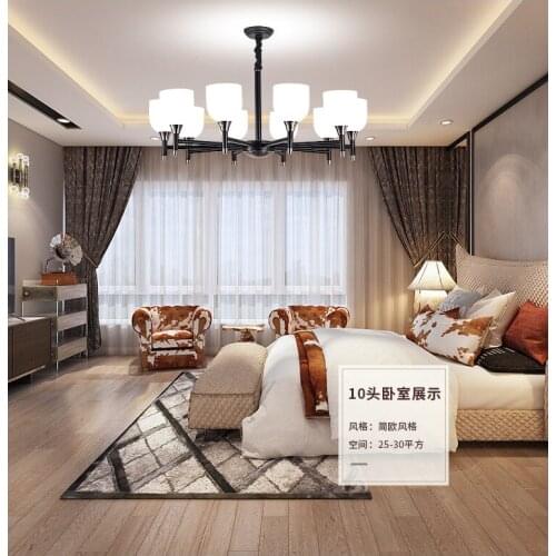 Simple Modern Creative Personality Living Room Dining Room Chandelier Clothing Store Black Lamps Bedroom LED Chandelier