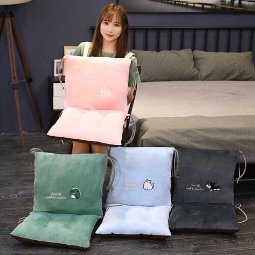 Detachable Chair Car Cushion Pillow Cartoon Hand Thickened Folded Student Office Quilt Husky Dinosaur Dual Special Gift 80x40CM