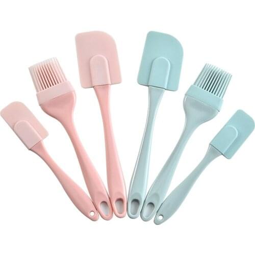 3PCS/Set Silicone Cream Scraper DIY Bread Cake Oil Brush Pastry Butter Spatula Cream Mixer Cooking Supplies Baking Tools