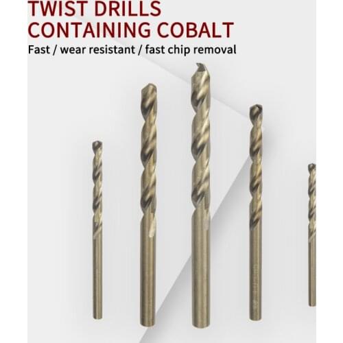 1.0mm-14mm Cobalt Coated Twist Drill Bit Set HSS M35 Gun Drill Bit For Wood and Metal Hole Cutter Power Tools