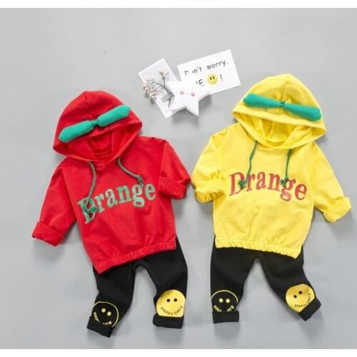 Toddler Tracksuit Autumn Baby Clothing Sets Children Boys Girls Hip-hop Clothes Kids Hooded T-shirt And Pants 2 Pcs Suits