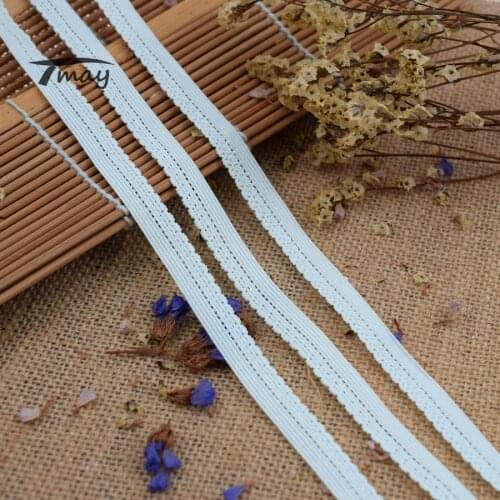 #1551 Light Color Soft Elastic Bands 8yards/lot Lace Trim Stretch Lace Ribbon Riband Tape HairBands DIY Sewing Garments