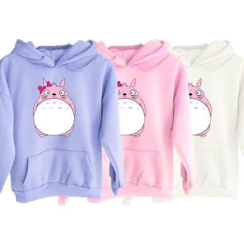 New youth hoodie Cute cartoon couple totoro sweatshirt hip hop unisex hoodie Fashion pink purple Hombre hoody Pullover Tops