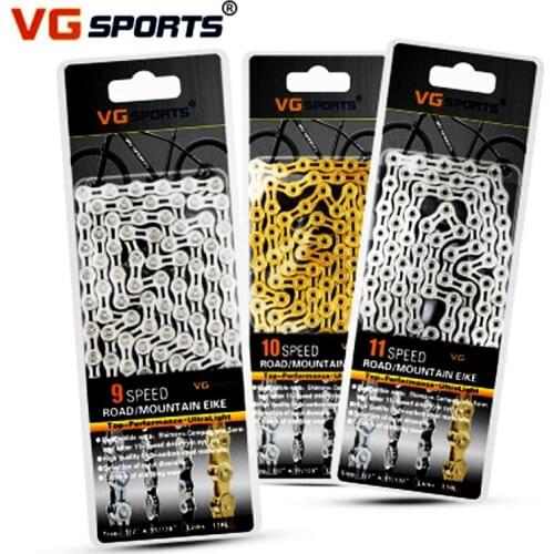 Bicycle chain VG Sports 8 9 10 11 speed bicycle chain mountain road full hollow half hollow golden chain