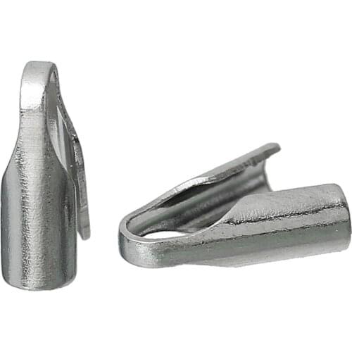 DoreenBeads Stainless Steel Cord End Caps For Jewelry Necklace Bracelet silver color 7.5mm( 2/8") x 2.5mm( 1/8"), 8 Pieces