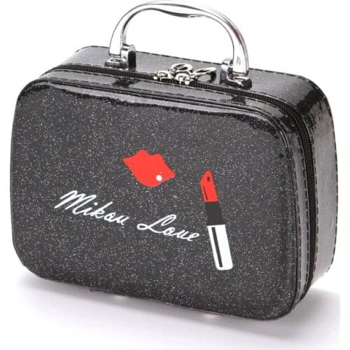 Fashion mini cute Portable cosmetic bag for women large capacity small makeup case lady cosmetic storage box Beautician suitcase