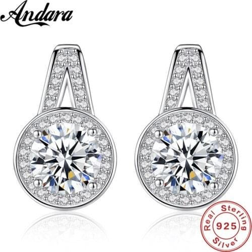 100%925 Sterling Silver Stud Earrings Micro Insert Eight Hearts Arrow Earrings Woman Ear Studs SE0001