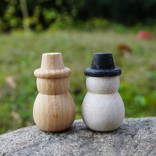 10Pc Home Deco Natural Beech Girls and Boys 5.5cm Family Unpainted Wood Blanks for Diy Wood Crafts Wooden Peg Dolls Snow Man