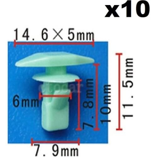 10pcs OEM Nylon For Honda Weatherstrip Fastener Rivet Retainer Clip 91568-SR2-003 For Odyssey 1995-On Door Seal Strip Glue Nail