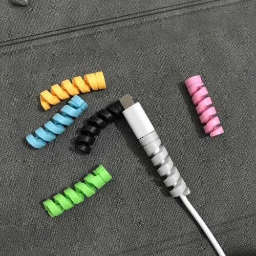 10pcs Cable Protector Silicone Bobbin Winder Wire Cord Organizer Cover For Apple iphone USB Charger Cable Cord