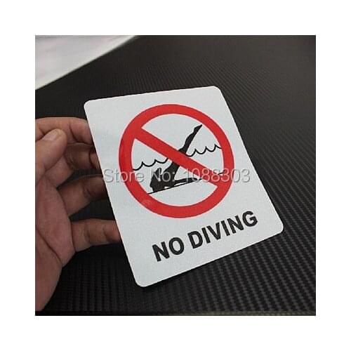 120*100mm Car Styling NO DIVING Warning Fashion Cool Car Sticker Decals 2808