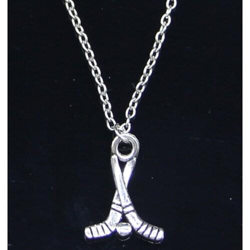 20pcs New Fashion Necklace 16x23mm hockey club Pendants Short Long Women Men Colar Gift Jewelry Choker