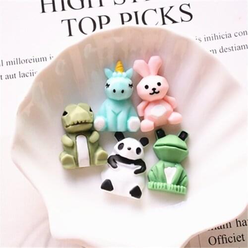 5Pcs/Lot Cartoon Animal Resin Charms Flatback DIY Toy For Children Charms Modeling Clay DIY Embelishmen Scrapbooking Ac