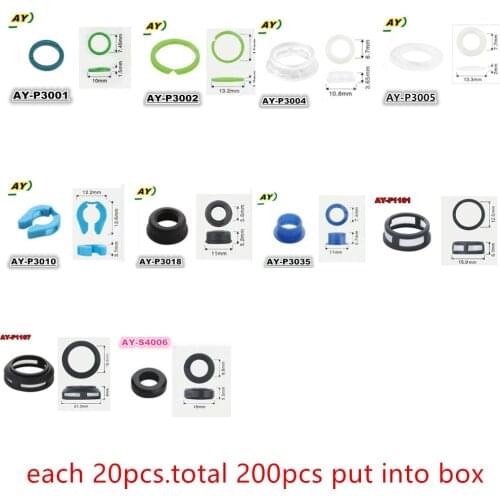Free Shipping 200pieces/Box fuel injector repair kits filters plastic seal pintle caps auto replacement parts