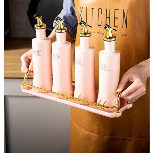 Household Kitchen Ceramic Oil Pot Seasoning Bottle Leak-proof Large-capacity Oil Jar Soy Sauce Vinegar Bottle Kitchen Supplies