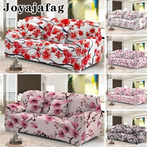 Cherry Blossoms Design All-cover Sofa Cover For Living Room 1/2/3/4 Seater Elastic Soft Fabric Slipcover Washable Couch Covers