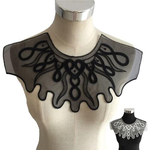 Black and white Embroidered lace and ornaments for sewing Laces collar Organza DIY Lace fabric Dresses needlework Accessories