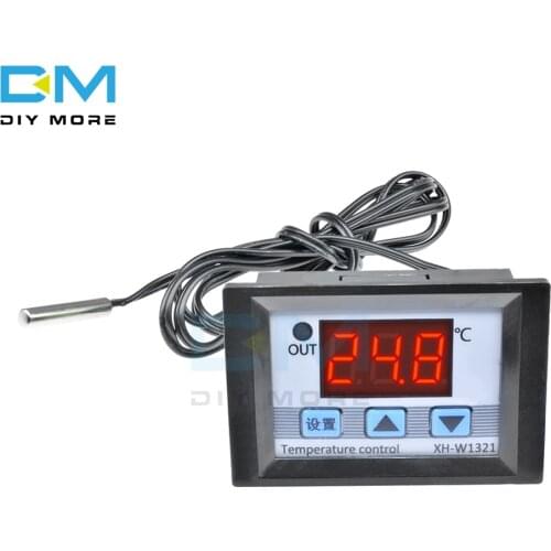 DC 12V 10A XH-W1321 LED Digital Temperature Thermostat Controller 10A Thermomter Control Switch Waterproof NTC Sensor