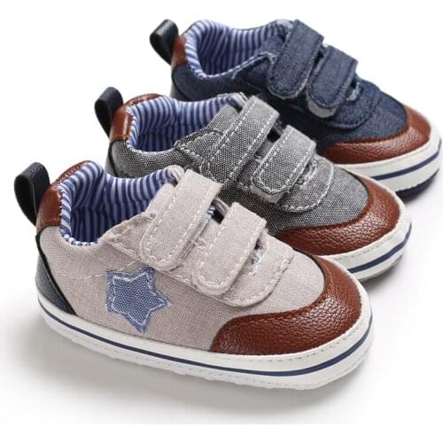 E&Bainel Baby Shoes Classic Canvas Baby Boy Shoes Sneaker Stitching Soft Bottom Anti slip Toddler Newborn First Walker Prewalker