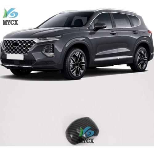 For Hyundai Santa Fe IX45 2019 2020 Carbon Fiber AT Car Gear Shift Knob Head Cover Trim Interior Accessories Car Sticker Styling