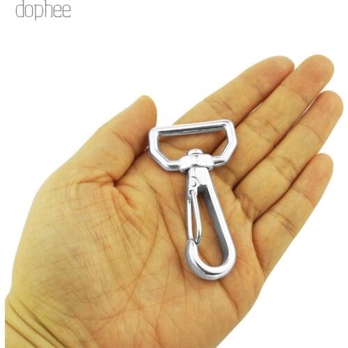 Dophee 2pcs Ring Swivel Snap Hook Stainless Steel 316 Quick Strapping Hook Lobster Clasps Hiking Camping Carabiner Pet Chain