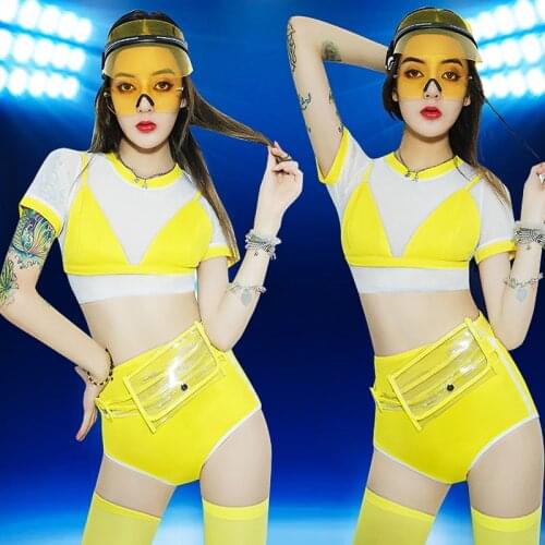 Jazz Hip Hop Dance Costumes Nightclub DJ Female Singer Stage Wear Pole Dance Clothing Leading Dancer Performance Wear DQS2001