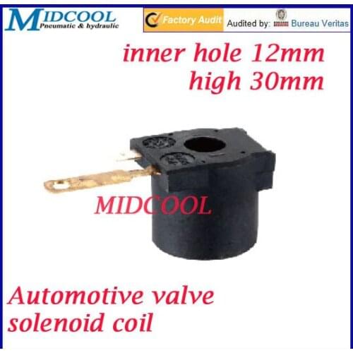 Car solenoid valve coil connector Insert type 12V DC inner hole 12mm high 30mm