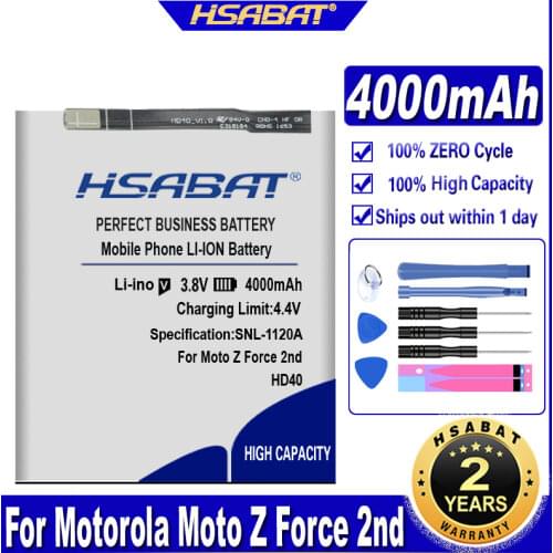 HSABAT HD40 SNN5987A 3700mAh Battery for Motorola Moto Z Force 2nd Moto Z Force 2nd gen Moto Z2 Force XT1789-1 XT1789-03/05