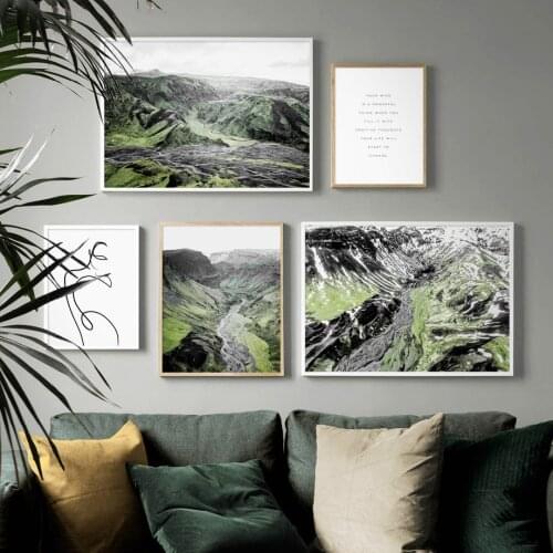 Mountain Landscape Abstract Line Quotes Wall Art Canvas Painting Nordic Posters And Prints Wall Pictures For Living Room Decor