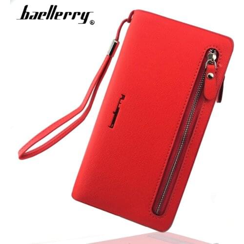 Baellerry Card holder Leather Wallet Women Long Design Quality Passport Cover Casual Women Purse Zipper Multi-function Wallet