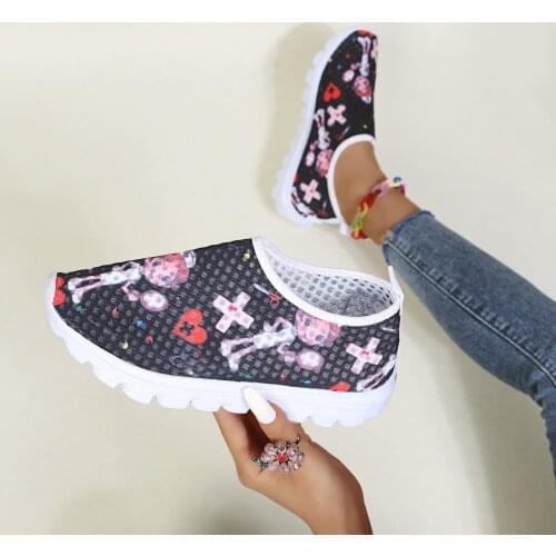 Shoes for Women 2021 Fashion Breathable Cartoon Casual Shoes Women Sport Shoes Women Plus Size Flat Shoes Zapatos De Mujer