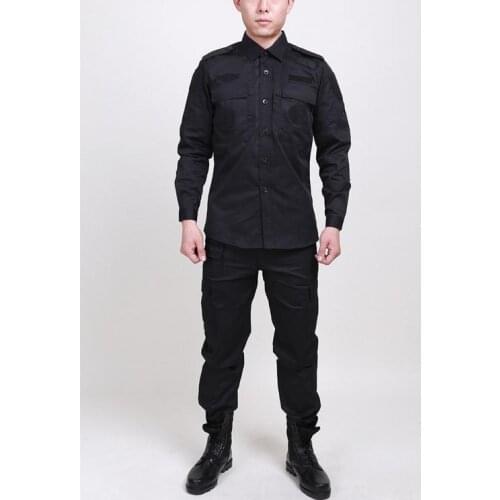 Hot 2021 Outdoor Multi Pocket Security Guard Overalls Combat uniform long-sleeve Trainning Exercise Sets military uniforms Men