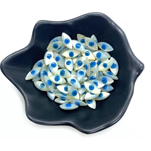 Evil Eye Horse Eye Shell Small Pendant Necklace Earring Earrings Handmade Jewelry Accessories Charm Jewelry Wholesale 7x14mm