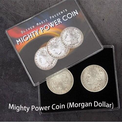 Mighty Power Coin (Morgan Dollar) by Oliver Magic Tricks Stage Close Up Magia Gimmick Props Coin Transfer Move Through Magie