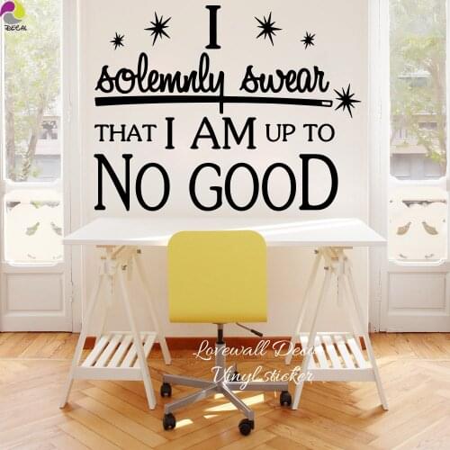 I Am Up To No Good Quote Wall Sticker Office Bedroom Inspiration Motivation Quote Decal Living Room Vinyl Decor DIY