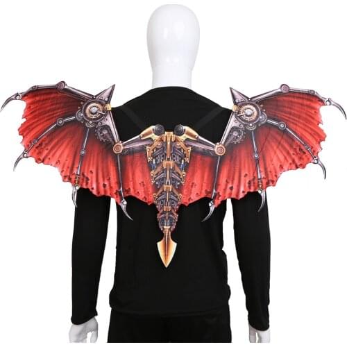 New Halloween Cosplay Costumes Non-Woven 3D Printed Steampunk Wing Adult Carnival Party Role Play Dress Up for Man Women